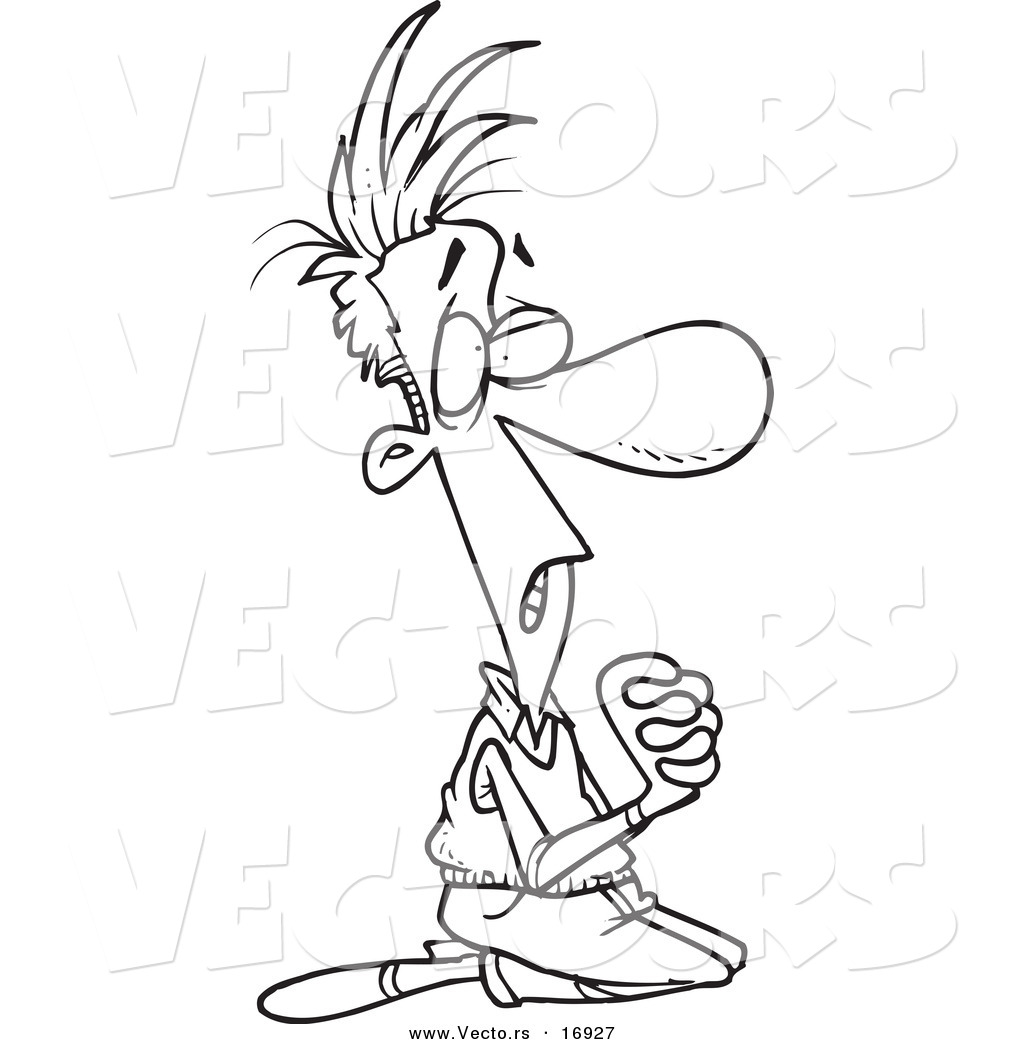 vector-of-a-cartoon-man-kneeling-and-begging-coloring-page-outline-by-ron-leishman-16927.jpg