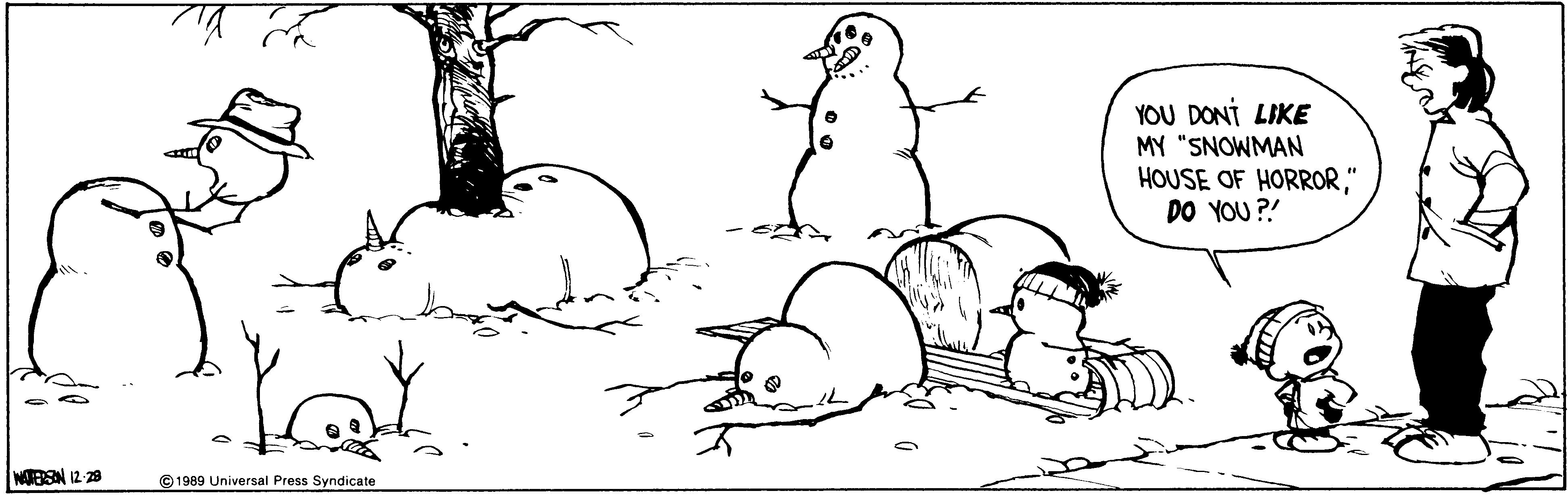 Image result for calvin and hobbes snowmen